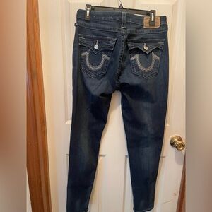 True Religion Blue Skinny Jeans with Signature Stitching